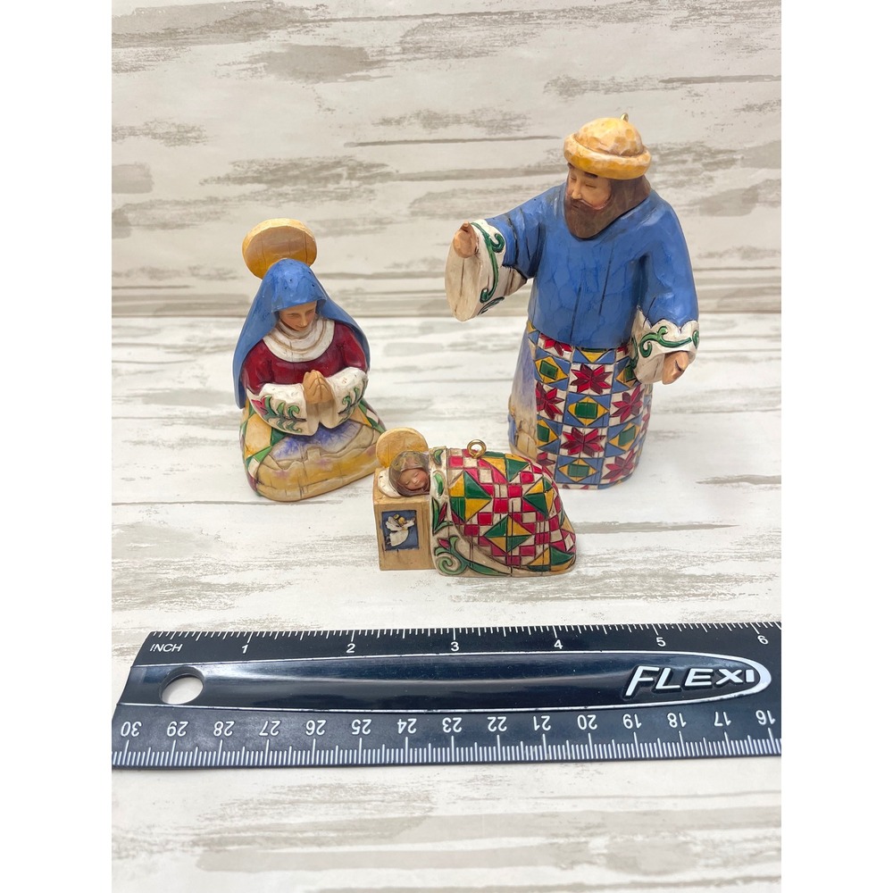 Jim Shore Nativity Holy Family Ornament set of 3 - Picture 8 of 9